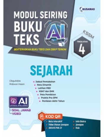 MODUL SEIRING BUKU TEKS AI SEJARAH TINGKATAN 4 KSSM (ISBN: 9786294857353) MODUL SEIRING BUKU TEKS AI SEJARAH TINGKATAN 4 KSSM (ISBN: 9786294857353)