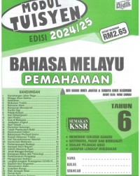 MODUL TUISYEN BAHASA MELAYU PEMAHAMAN EDISI 2024/2025 TAHUN 6 (ISBN: 9789674707736) MODUL TUISYEN BAHASA MELAYU PEMAHAMAN EDISI 2024/2025 TAHUN 6 (ISBN: 9789674707736)