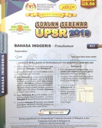 KERTAS SOALAN PEPERIKSAAN UPSR (16 19) BAHASA INGGERIS PEMAHAMAN (ISBN: 9789674900915) KERTAS SOALAN PEPERIKSAAN UPSR (16 19) BAHASA INGGERIS PEMAHAMAN (ISBN: 9789674900915)