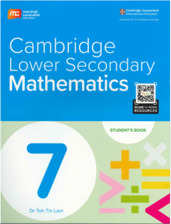 CAMBRIDGE LOWER SECONDARY MATHEMATICS 7 - STUDENT BOOK + EBOOK (1 YEAR) (ISBN: 9789815108705)