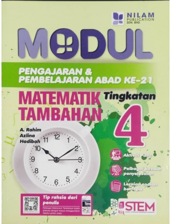 ADDMATHS WORKBOOK F4 MODUL P&P MATEMATIK TAMBAHAN T4 DWIBHASA 2018(9789672144168)