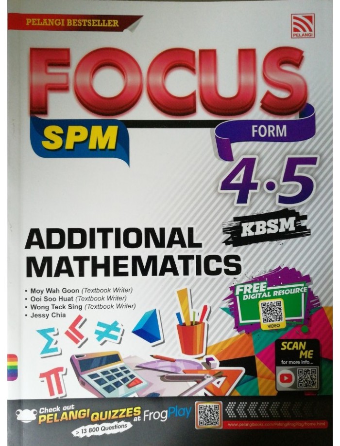 Addmaths rb f4 f5 focus spm additional mathematics 2018 isbn