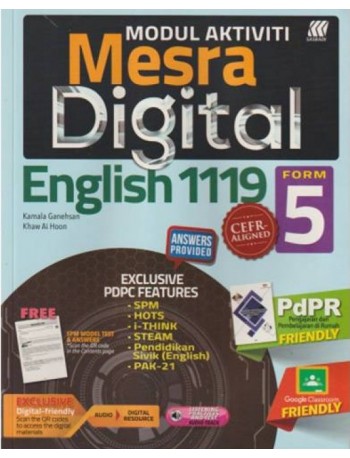 MODUL AKTIVITI MESRA DIGITAL ENGLISH 1119 FORM 5 (ISBN: 9789837720183)