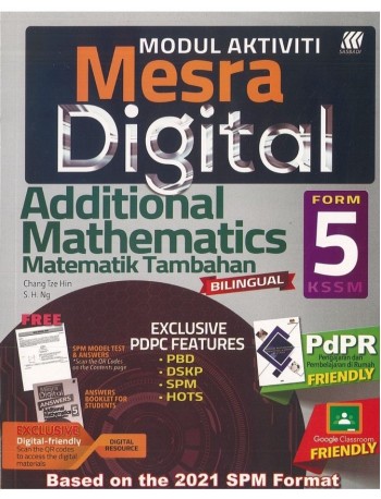 MODUL AKTIVITI MESRA DIGITAL ADDITIONAL MATHEMATICS FORM 5 (ISBN: 9789837720251)